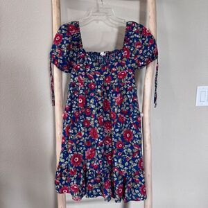 Blu Pepper Floral Puff Sleeve Mini Dress - Size Medium